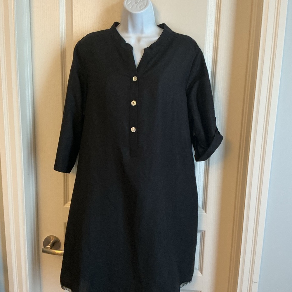 Toofan Black Tunic Dress linen size XL